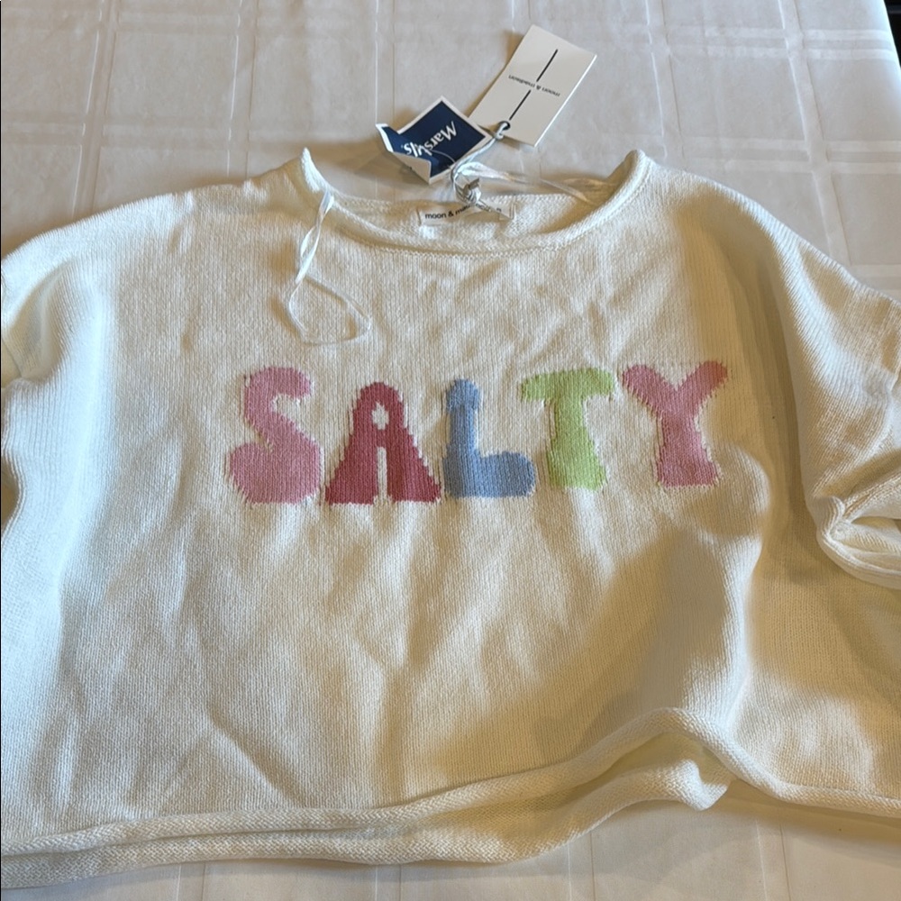 Moon and Madison White and Pink Sweatshirts & Hoodies